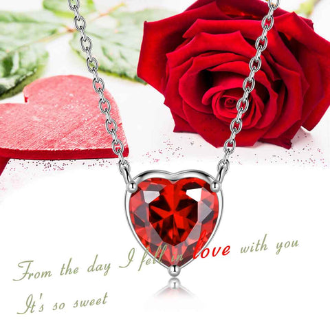 Colliers avec pendentif en forme de cœur, pierre de naissance, bijoux pour femmes et filles, cadeau d'anniversaire