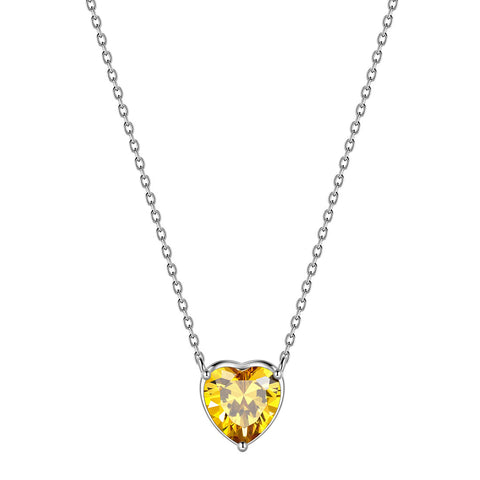 Colliers avec pendentif en forme de cœur, pierre de naissance, bijoux pour femmes et filles, cadeau d'anniversaire