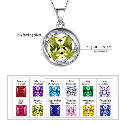 Collana rotonda con pietra portafortuna di agosto, collana con ciondolo, gioielli da donna, regalo di compleanno