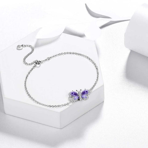 Bracciale a farfalla Pietra portafortuna giugno Alessandrite Cristallo Donna Ragazza Gioielli Regalo di compleanno