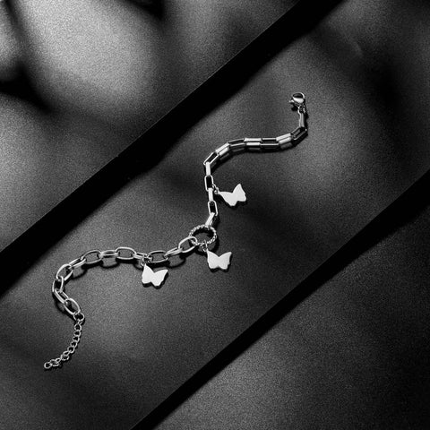 Bracelets à maillons papillon pour femmes, bijoux en acier inoxydable