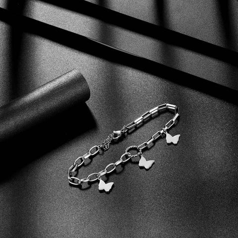 Bracelets à maillons papillon pour femmes, bijoux en acier inoxydable