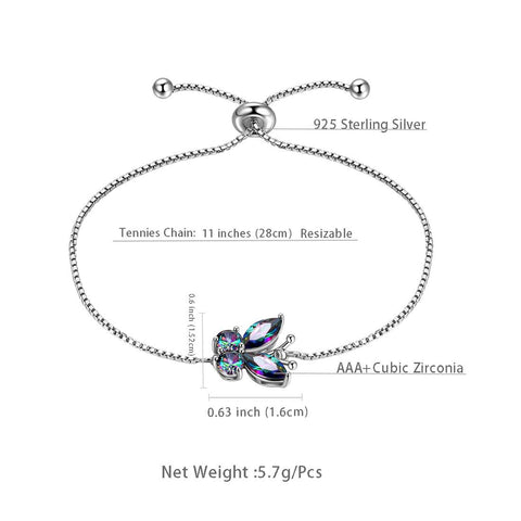 Schmetterling Regenbogen Mystic Topas Armband Damen Mädchen Schmuck Geschenk Sterling Silber