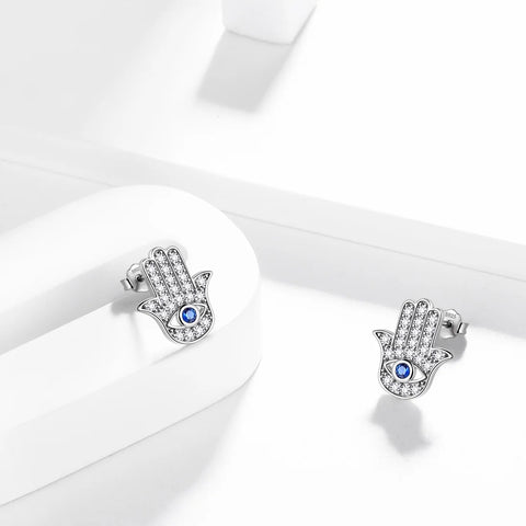 Orecchini Pendenti A Cerchio Con Occhio Malvagio In Argento - Foto 8