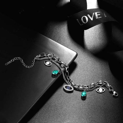 Bracciali da donna con maglie malocchio, gioielli in acciaio inossidabile