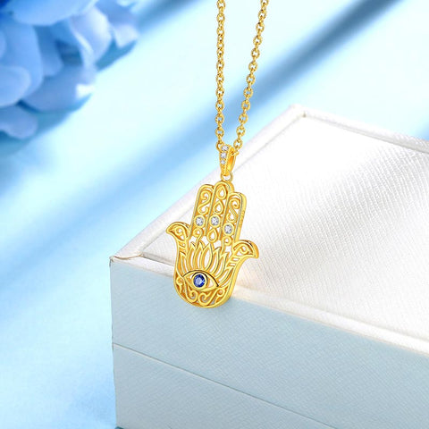 Collier mauvais œil bleu pour hommes et femmes, bijoux cadeaux, pendentif main Lotus Fatima Hamsa, argent Sterling 925