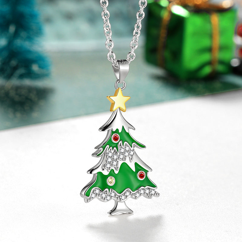 Women Girls Christmas Jewelry Necklaces Pendant Holiday Gift 925 Sterling Silver - Aurora Tears Jewelry