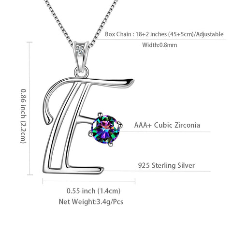 Halskette mit Initialen-E-Buchstaben-Anhänger für Damen, Mädchenname, Schmuck, Geschenk, 925er Sterlingsilber