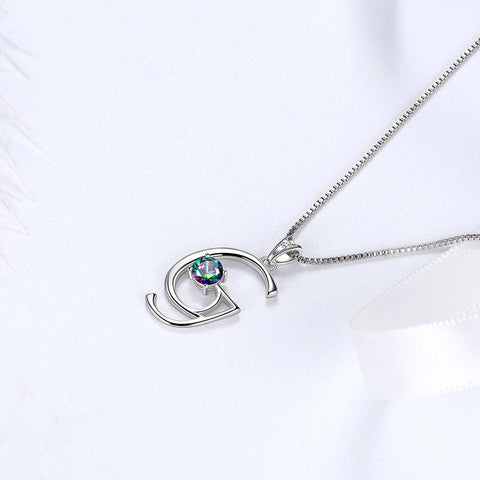 Women Initial G Letter Pendant Necklace Girl Name Jewelry Gift 925 Sterling Silver