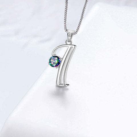 Halskette mit Initialen-I-Buchstaben-Anhänger für Damen, Mädchenname, Schmuck, Geschenk, 925er Sterlingsilber
