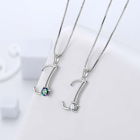 Women Initial J Letter Pendant Necklace Girl Name Jewelry Gift 925 Sterling Silver