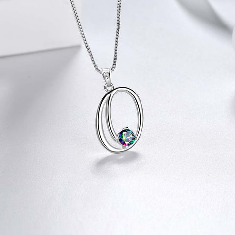 Collar con colgante de letra O inicial para mujer, joyería con nombre para niña, regalo de plata de ley 925