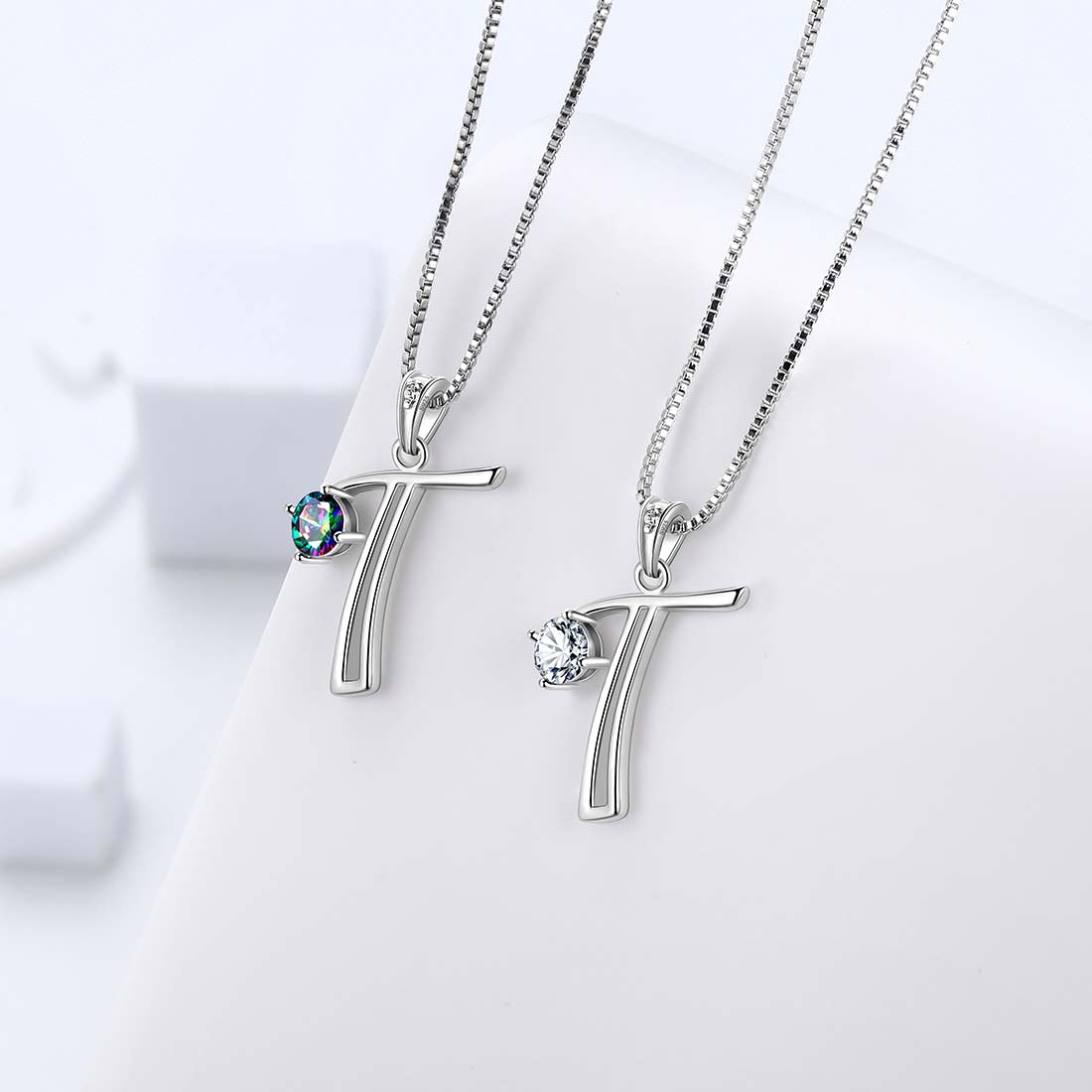 925 Sterling Silver Cubic Zirconia Dangling Cursive Initial T Charm 4/5 Pendant 925 Sterling Silver Cubic Zirconia Dangling Cursive Initial T Charm 4/5 Pendant