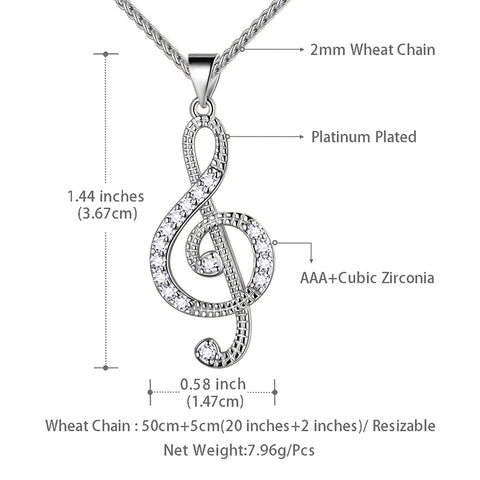 Halskette mit Musiknote für Frauen, Violinschlüssel, Musikschmuck, Geschenke für Mädchen, Musikliebhaber
