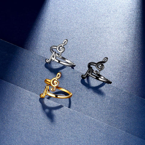 Anillos de notas musicales para mujer, joyería musical con clave de sol, regalos para chicas amantes de la música