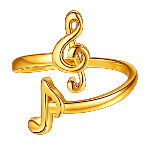 Anillos de notas musicales para mujer, joyería musical con clave de sol, regalos para chicas amantes de la música