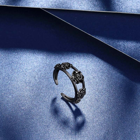 Anello da donna con rosa per ragazze, anello aperto con fiori di rosa 3D, gioielli, regali di San Valentino