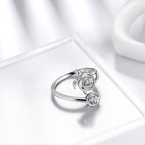 Bague en diamant avec pierre de naissance tortue d'avril pour femmes et filles, bijoux cadeau d'anniversaire en argent sterling