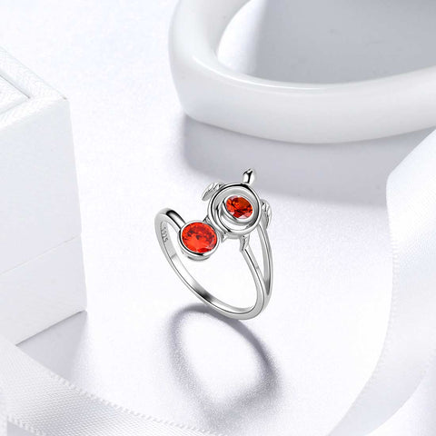 Bague en argent sterling avec pierre de naissance tortue et grenat pour femme et fille, cadeau d'anniversaire