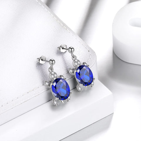 Orecchini pendenti con tartaruga da donna, pietre portafortuna, gioielli per ragazze, regalo di compleanno, argento sterling