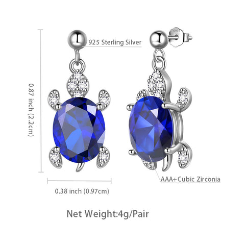 Orecchini pendenti con tartaruga da donna, pietre portafortuna, gioielli per ragazze, regalo di compleanno, argento sterling