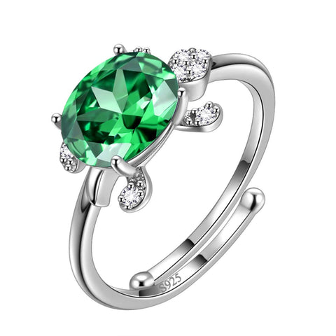 Bagues tortue pour femmes, pierre de naissance, bijoux pour filles, cadeau d'anniversaire, argent sterling