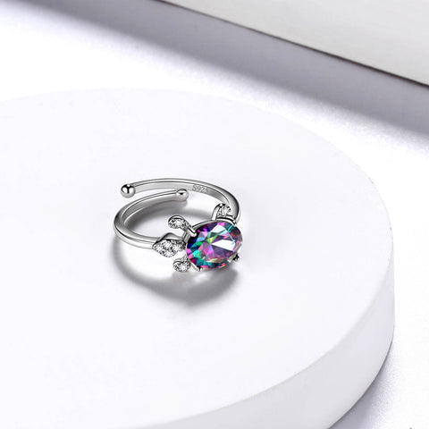 Bagues tortue pour femmes, pierre de naissance, bijoux pour filles, cadeau d'anniversaire, argent sterling