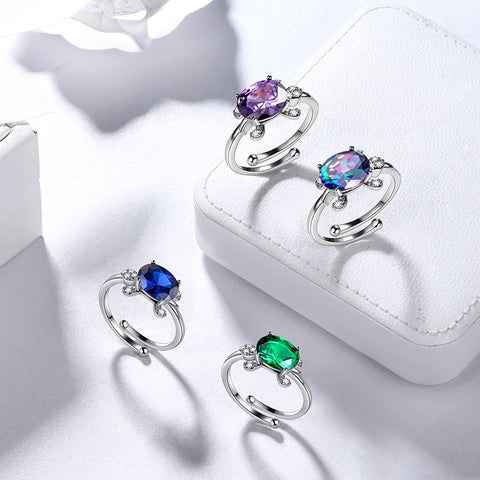 Bagues tortue pour femmes, pierre de naissance, bijoux pour filles, cadeau d'anniversaire, argent sterling