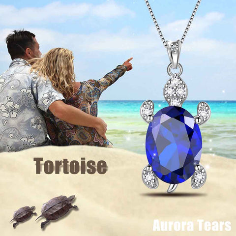 Collares con colgante de tortuga para mujer, joyería con piedra natal para niñas, regalo de cumpleaños, plata de ley