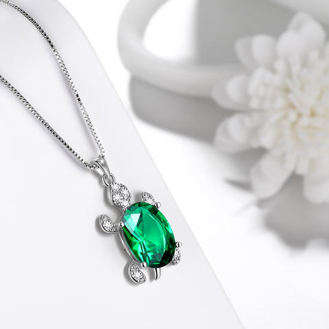 Collares con colgante de tortuga para mujer, joyería con piedra natal para niñas, regalo de cumpleaños, plata de ley