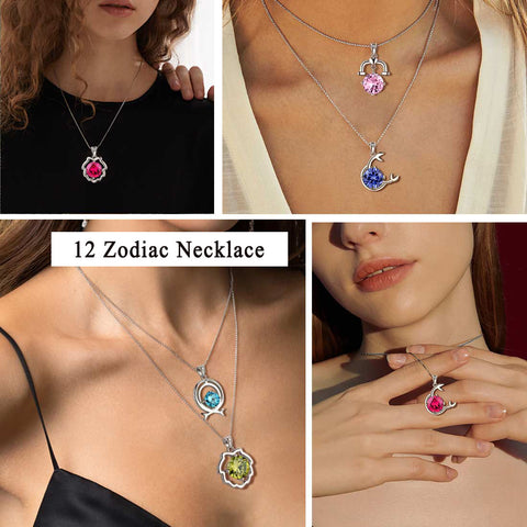 Collana Cancro dello zodiaco Collana con pietra portafortuna di luglio, regalo di compleanno per gioielli da donna, regalo di compleanno per gioielli da donna