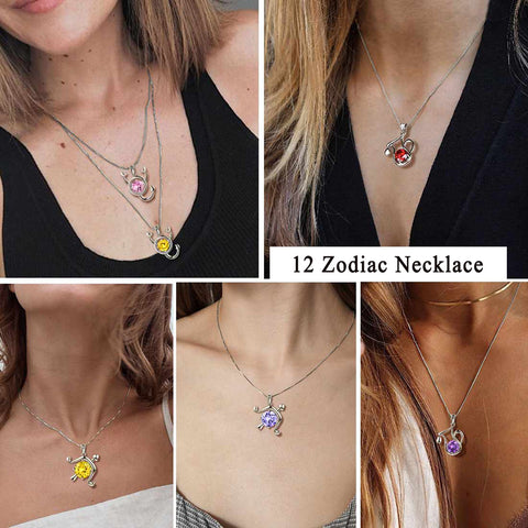 Collana zodiacale Scorpione Ciondolo portafortuna di ottobre Gioielli per ragazze da donna Regalo di compleanno Gioielli per ragazze da donna Regalo di compleanno