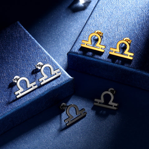 Pendientes Libra para mujer y niña, constelación, astrología, horóscopo, joyería del zodiaco, regalo de cumpleaños