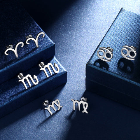 Wassermann-Ohrstecker für Damen und Mädchen – Sternbild-Astrologie-Horoskop-Schmuck – Geburtstagsgeschenk