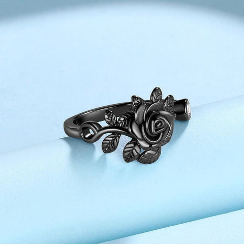 3D Flower Rose Wrap Open Ring 925 Sterling Silver - Rings - Aurora Tears