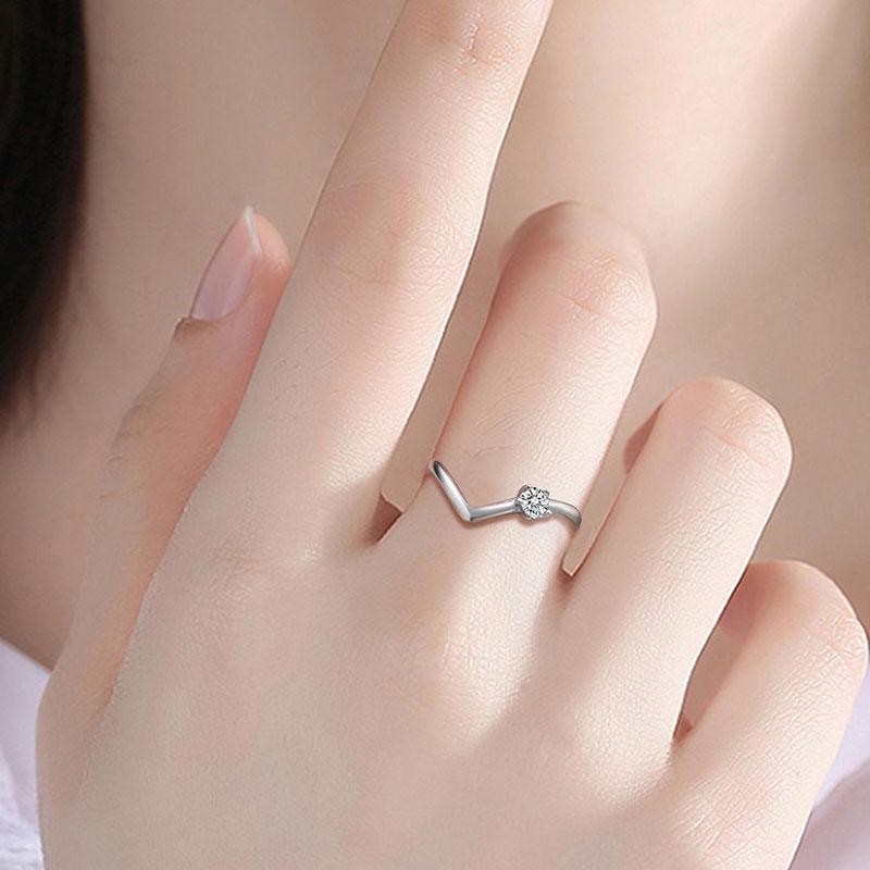 3MM Moissanite Ring Diamond Fine Jewelry 925 Sterling Silver - Rings - Aurora Tears