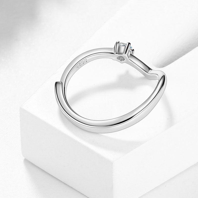 3MM Moissanite Ring Diamond Fine Jewelry 925 Sterling Silver - Rings - Aurora Tears