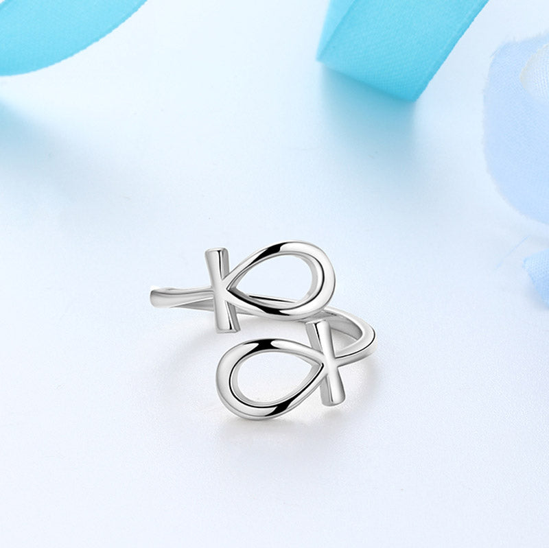 925 Sterling Silver Egyptian Ankh Cross Ring Adjustable Unisex - Rings - Aurora Tears