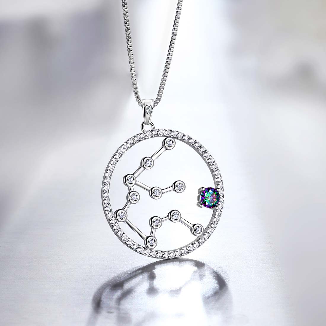 Aquarius Zodiac Necklace 925 Sterling Silver - Necklaces - Aurora Tears Jewelry