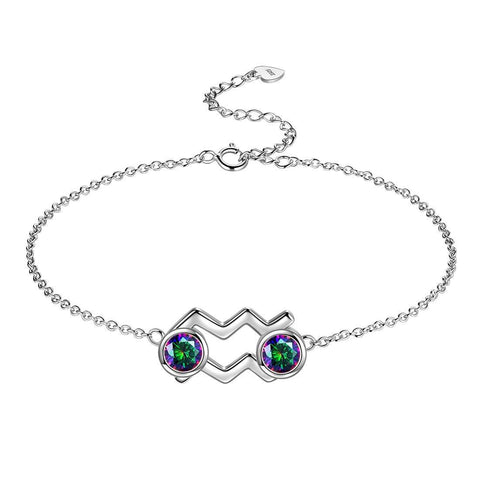Aquarius Bracelet Sterling Silver Mystic Rainbow Topaz Aurora Tears Jewelry