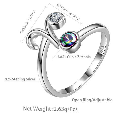 Aries Zodiac Open Rings 925 Sterling Silver - Rings - Aurora Tears Jewelry