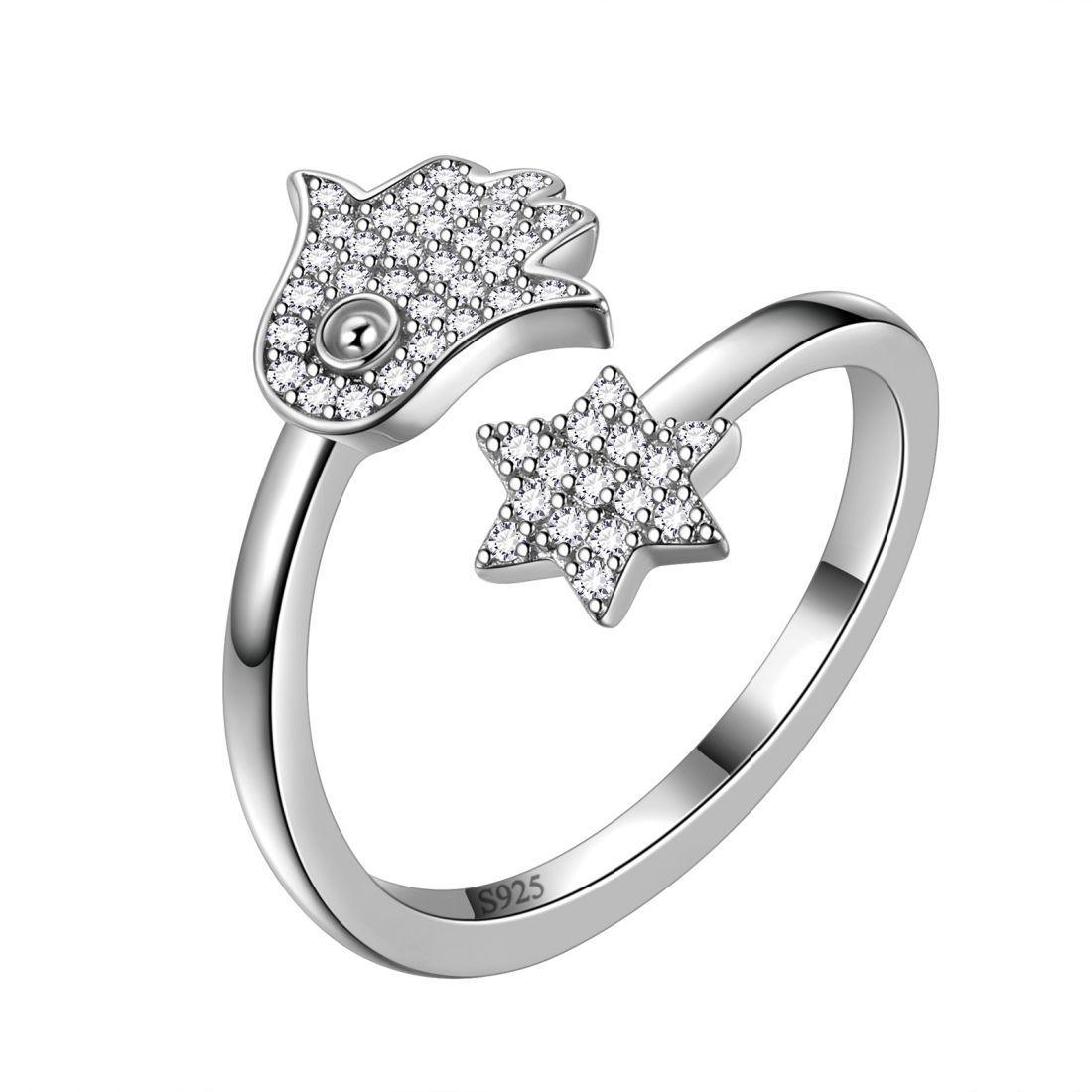 Hamsa Fatima Hand and Star of David Rings Aurora Tears - Rings - Aurora Tears Jewelry