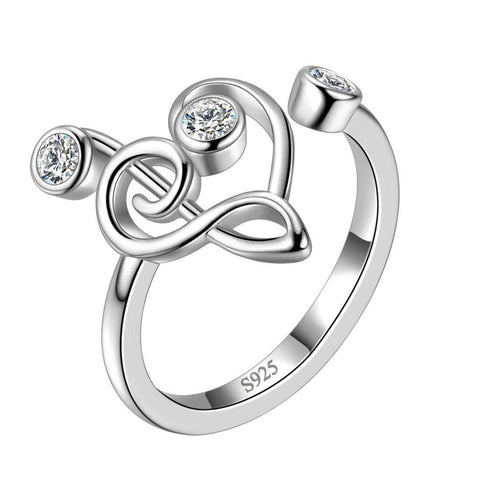 Musical Note Rings 925 Sterling Silver Aurora Tears - Rings - Aurora Tears Jewelry