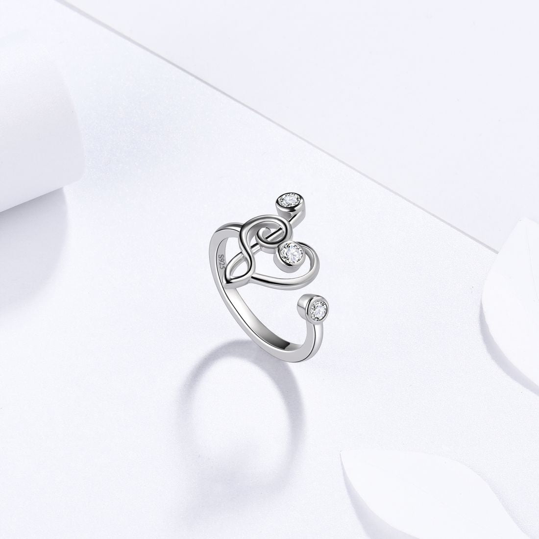 Musical Note Rings 925 Sterling Silver Aurora Tears - Rings - Aurora Tears Jewelry