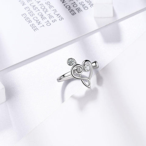 Musical Note Rings 925 Sterling Silver Aurora Tears - Rings - Aurora Tears Jewelry