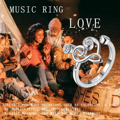 Musical Note Rings 925 Sterling Silver Aurora Tears - Rings - Aurora Tears Jewelry