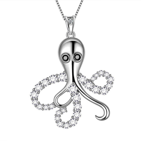 Octopus Pendant Necklaces 925 Sterling Silver Aurora Tears - Necklaces - Aurora Tears Jewelry