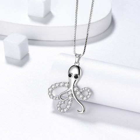 Octopus Pendant Necklaces 925 Sterling Silver Aurora Tears - Necklaces - Aurora Tears Jewelry