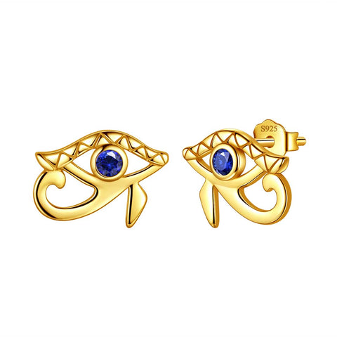 Ancient Egyptian Eye of Horus Earrings Studs - Earrings - Aurora Tears Jewelry