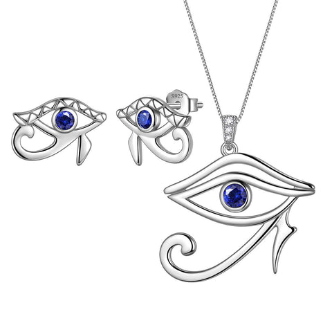 Egyptian Eye of Horus Earrings Necklace Jewelry Sets 3PCS - Jewelry Set - Aurora Tears Jewelry